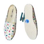 Toms NWT  Belmont Natural Tree Lights Christmas Print slip on shoes 7.5 Photo 3