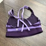 Lululemon Women’s 4 Purple Striped Strappy Energy Bra Photo 5