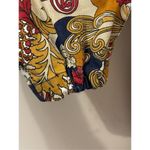 MOTHER The Puffy Wrapper Floral Denim Jumpsuit Flowers in Her Hair L Tan Size L Photo 8