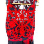 Glamour‎ by Terani Couture Red Navy Floral Embellished Fit Flare Dress 10 NWT Photo 8