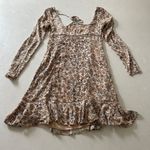 Free People  Boho Floral Long Sleeve Ruffle Mini Dress Size 0 | Cottagecore Fall Photo 1
