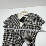 Ralph Lauren Lauren Women's 8 Houndstooth Jersey Surplice Dress Black Cream NEW Photo 8