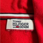 Tommy Hilfiger : Red Colorblock Oversized Logo Hoodie Dress Photo 2