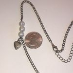 Brass Tone Bronze Tone Faux Pearl Heart Pendant Boho Necklace Photo 4