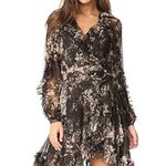 Zimmermann  Black and Cream Floral Long Sleeve Dress Photo 2