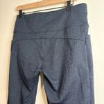 Athleta  Navy Herringbone Textured Leggings Pants Side Pocket Large Photo 6