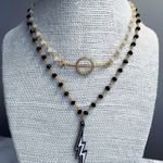 Jax Jewels Lightning Bolt Black Beaded Necklace + Bar Choker Photo 0