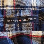 Brandy Melville  blue‎ plaid flannel New York shirt one size OS Photo 6