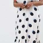 ASOS NWT Polka Dot Maxi Dress Size 14 Oversized Ruffle Hemline Sleeveless Photo 0