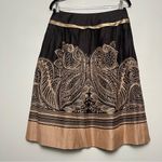 Pendleton  Paisley Print Midi Skirt Cotton Silk Blend Brown Tan Women’s Size 8 Photo 1