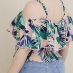 Torrid Crinkle Gauze Cold Shoulder Ruffle Top Sand Floral Size 2 NWT Photo 10