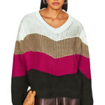 Lush Clothing LUSH Colorblock Chevron Sweater SMALL Photo 0