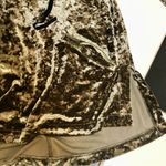 Juicy Couture  Y2K Olive Green Crushed Velvet Hoodie Girlie Metallic Oversized XS Photo 5