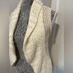 Max Studio Women’s Sz: M Open Knit Faux Fuzzy Edging Open Sweater Vest. Photo 3