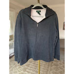 Lauren Ralph Lauren Charcoal Sweatshirt Pullover Collar 1/4 Zip XL Buttery Soft Gray Photo 1