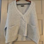 BCBGMAXAZRIA BCBG blue wool v neck oversized sweater Photo 5