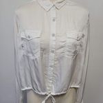 Urban Outfitters white satin cropped utility button down size medium Photo 0