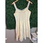 Sundance Cream Eyelet Silk Tiered Sun Dress Size Medium Tan Photo 1