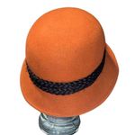 New Rust Betmar Tegan Wool Felt Cloche Hat Fedora Black Feathered Trim Accessory Orange Photo 3