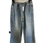 Divided NWT H&M Jeans Womens S Wide Leg Blue Stonewashed Drawstring Denim Jeans Photo 0