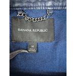 Banana Republic Navy Coated Denim Drawstring Pocket Utility Vest Women’s M Photo 4