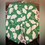 Diane Von Furstenberg  Green White Wide Leg Pants sz LG floral wide leg casual Photo 7