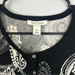 White House | Black Market WHBM Black & White Paisley Rhinestone Button Cardigan Size Small Photo 8