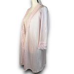 Vintage Avon Style Pink Satin Nylon Open Lace Trim Robe Midi Length Small Medium Photo 1