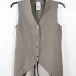 LOTUS EATERS Invincibelle Tan Button Down Hi Low Vest Made In Greece, Size Small Photo 0