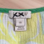 J.Crew Floral Print Swim Cover Up Tunic Top‎ Cotton Yellow Green, XS Photo 2