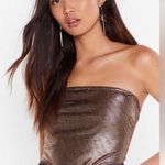 Nasty Gal The Stars Still Shine Metallic Strapless Bodysuit Photo 0