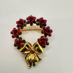 Avon rose wreath gold tone vintage brooch Photo 9