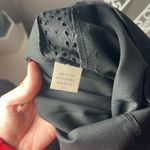 Rebecca Taylor  Eyelet Crochet Trim Side Black Cotton Tailored Pants Size 10 Photo 5