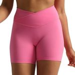 NWT EleVen Glamour Girl Ribbed Crossover Biker Shorts Bubblegum Pink Size M Photo 4
