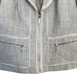 White House | Black Market WHBM Tweed Moto Jacket Blazer Womens 6 Beige Zipper Preppy Career Office Neutral Photo 4