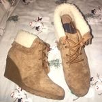 Nautica Camel Wedge Booties With Faux Fur Photo 0