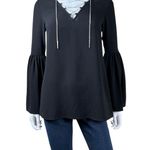 MICHAEL Michael Kors Metal Chain Lace Up Women’s Blouse Size X Photo 3