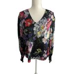 Catherine Malandrino  Floral Long Sleeve Top Size Large Photo 2