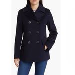 Fleurette Women’s Reese Midnight Double Breasted Wool Peacoat Size 0 Blue Photo 8