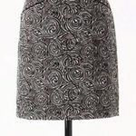 Anthropologie  Elevenses Black/White Rose Skirt Photo 0