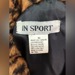 Vintage In Sport Suede Vest with Leopard Print Fuzzy Collar Zip Down Size Small Black Photo 4