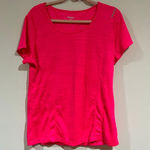 Athleta Woman’s reebok short sleeve athletic shirt pink XL Photo 0