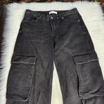 ZARA Black Wide Leg Cargo Jeans Photo 2