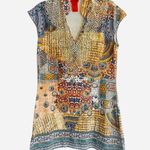 V Cristina Womens Short Sleeve Y2K Embellished Rhinestones Graphic Shirt S Orange Size undefined Photo 0