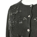 Banana Republic  | XS | Black Merino Wool Silk Lined Beaded Embroidered Cardigan Photo 2