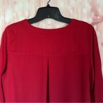 Zac and Rachel  Red Embroidered Hem Convertible Sleeve Blouse Photo 7