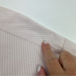 Max Mara Light Pink Edmea Button Down Blouse Medium Striped Mandarin Collar NEW Photo 4