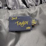 Just Taylor Dress Sheath Size 6P Ruffle Neck Poly Satin Sleeveless Black Holiday Photo 6