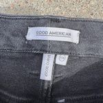 Good American Good Curved Jeans Black Charcoal Fray Shark Bite Hem 6/28 Photo 2
