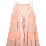 POL  Women’s Pink Tie Front Tiered Mini Slipdress Coverup size large Photo 2